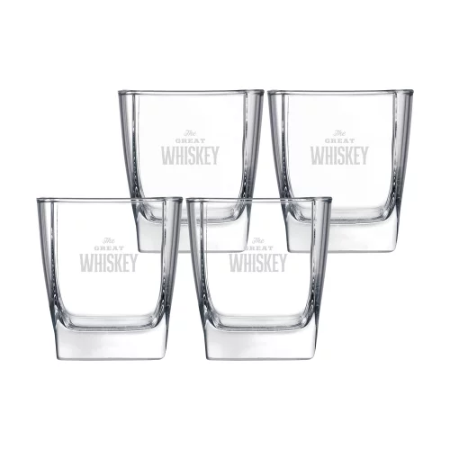 Ensemble de 4 verres carrés Mini 10,5 oz dans une boîte cadeau Midnight