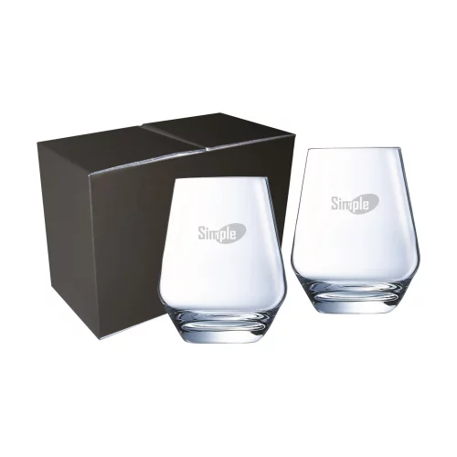 Ensemble de 2 verres sans pied en cristal Chef & Sommelier Sorento de 12,75 oz dans une boîte cadeau Mystique.