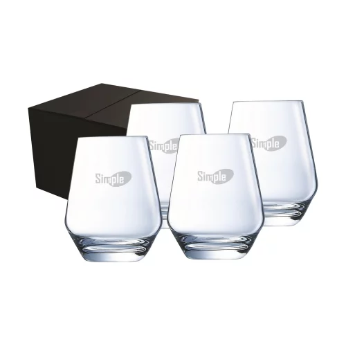 Ensemble de 4 verres sans pied en cristallin Sorento 12,75 oz Chef & Sommelier dans une boîte cadeau Midnight