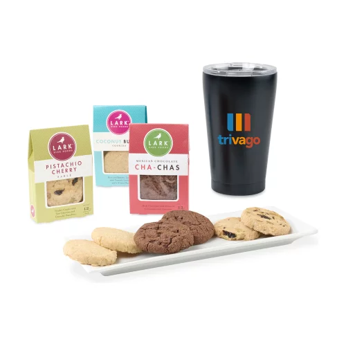 All Is Bright Lark Cookies & Tumbler Gift Box - Matte Black