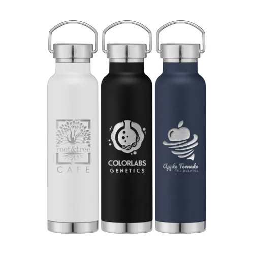 Apollo - Bouteille d'eau en acier inoxydable à double paroi de 22 oz avec couvercle - Laser