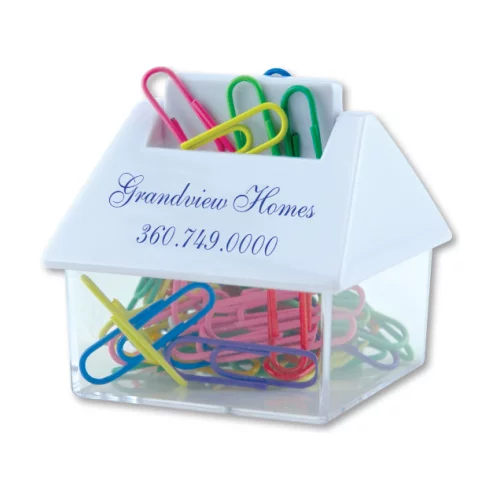 Distributeur de trombones en forme de maison