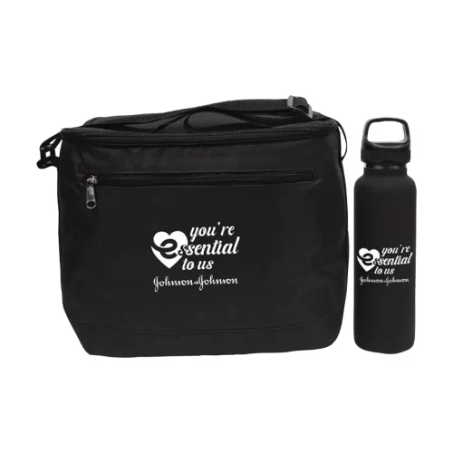 Ensemble cadeau "Garder au frais" avec glacière et bouteille d'eau