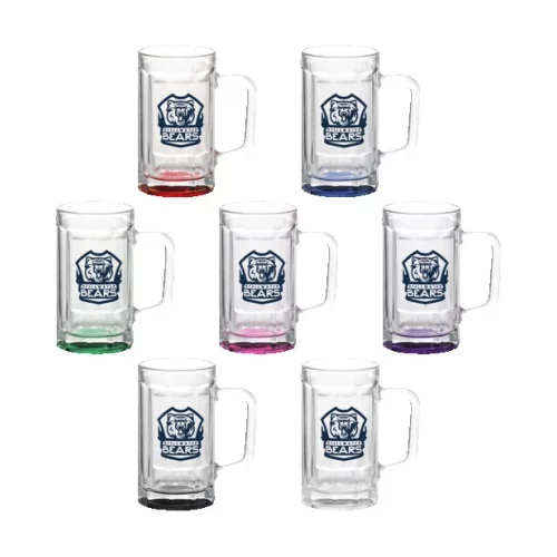 Chope à bière en verre pour fan de sport de 15 oz.