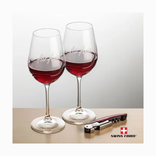 Ouvre-bouteille Swiss Force® et 2 bouteilles de vin Bartolo - Rouge