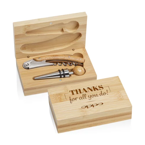 Bamboo 2pc Wine Accessory Set