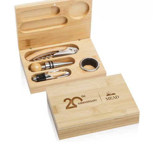 Bamboo 4pc Wine Accessory Set