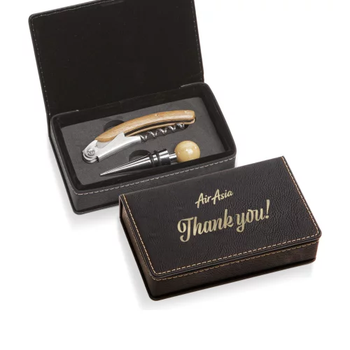 Loretto Wine Accessory Set - 2pc Black/Gold