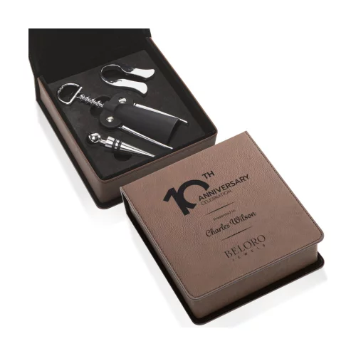 Falkland Wine Accessory Set - 3pc Dark Brown