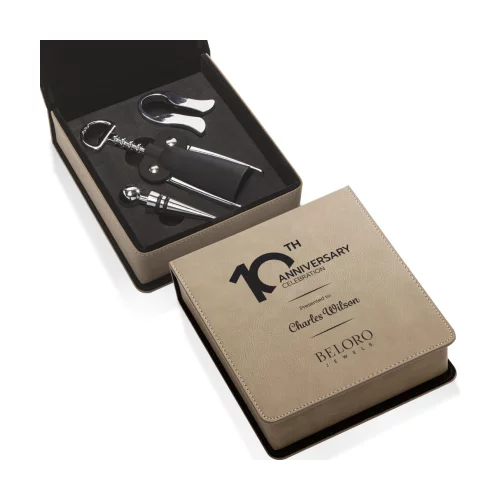 Falkland Wine Accessory Set - 3pc Light Brown