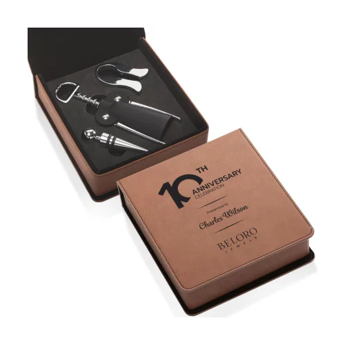 Falkland Wine Accessory Set - 3pc Rawhide