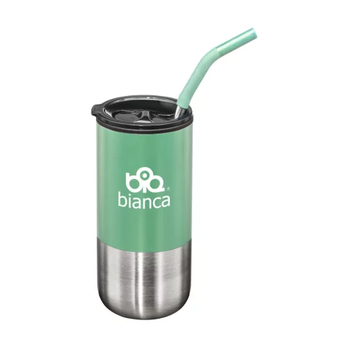 Gobelet double paroi en acier inoxydable Bondi avec paille - 18 oz Teal