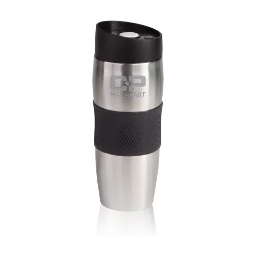 Le gobelet en acier inoxydable Checker - 16 oz noir