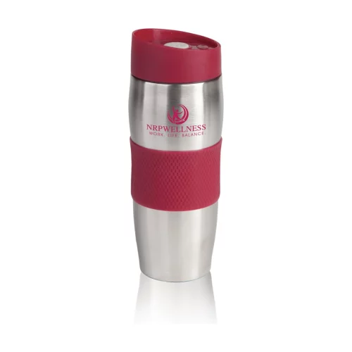 Le gobelet en acier inoxydable Checker - 16 oz rouge