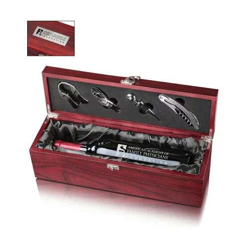 Cobourg Wine Box - Rosewood/Black Satin