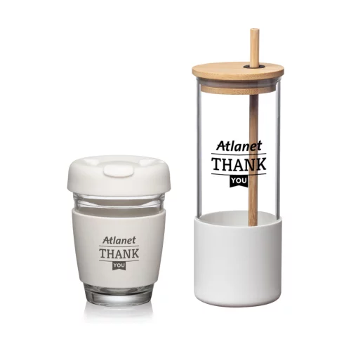 Ensemble de gobelets en borosilicate Shantiro - Blanc