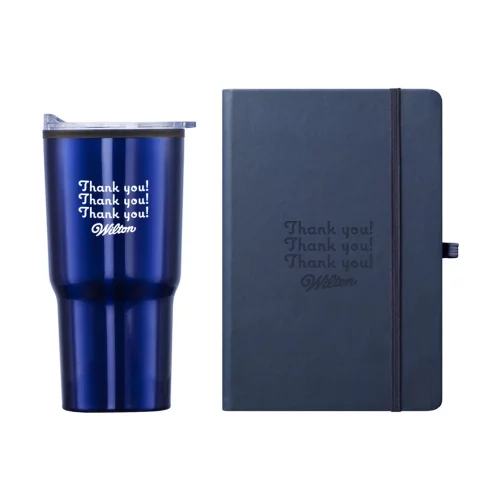 Ensemble cadeau Eccolo® Cool Journal/Bexley Tumbler - Bleu