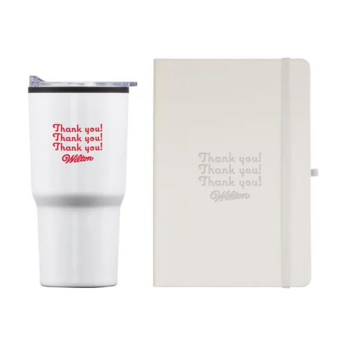 Ensemble cadeau Eccolo® Cool Journal/Bexley Tumbler - Blanc