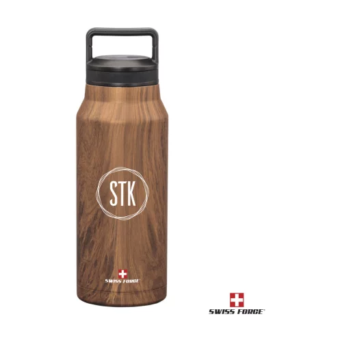 Gobelet double paroi en acier inoxydable Swiss Force® Xavier - 32 oz Grain de bois