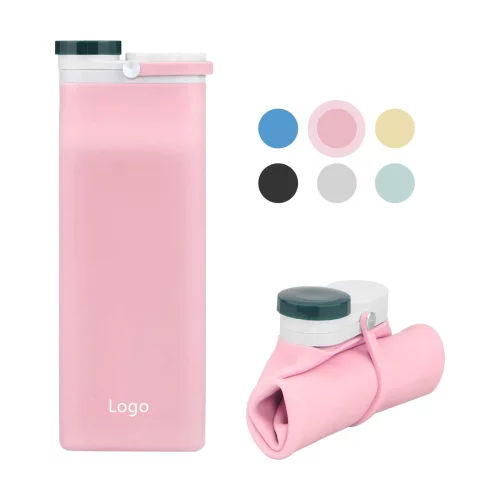 Bouteilles d'eau pliables en silicone alimentaire portable et réutilisable, étanches.