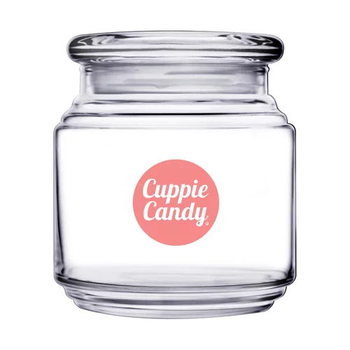 16 Oz. Round Glass Candy Jar w/Lid (Deep Etch)