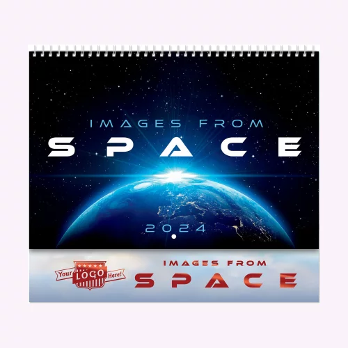 Calendrier mural en spirale d'images de luxe de l'espace