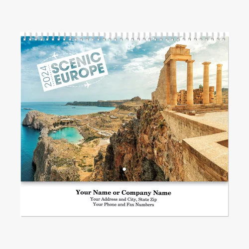 Calendrier mural en spirale Europe pittoresque