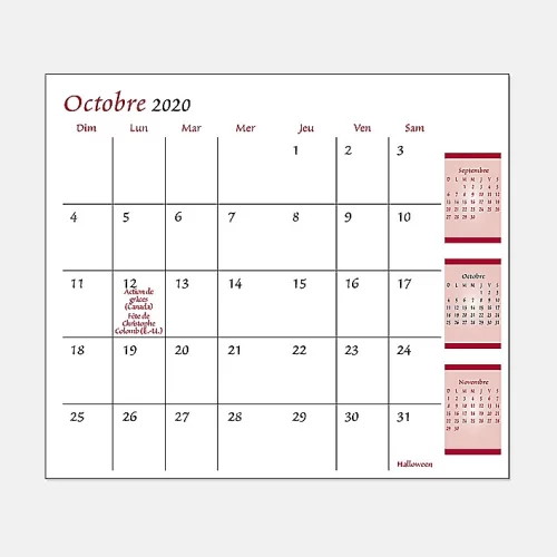 Recharge pour agenda - Mensuel
