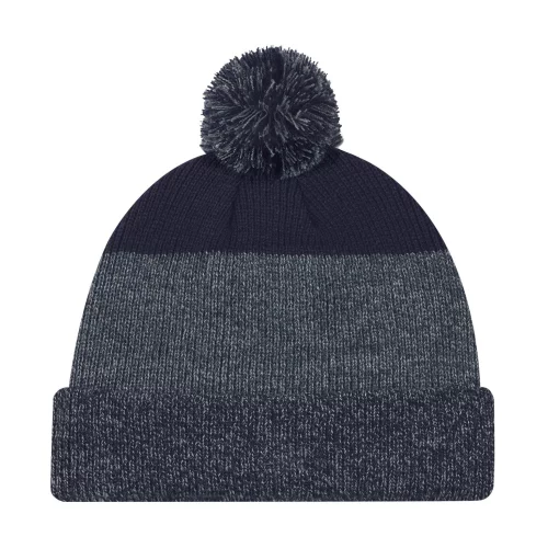 Marl Rib Knit Pom Pom Cuff Toque