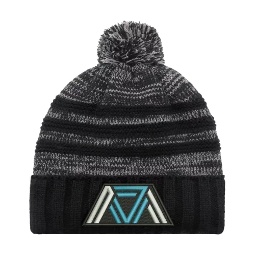 Marl Stripe Jersey Knit Cuff Toque w/Micro Fleece Lining