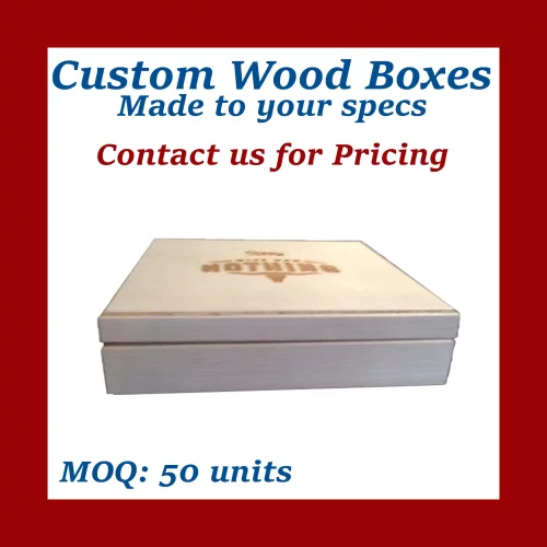 Boîte en bois naturel sur charnières sur mesure - fabriquée à la demande, quantités minimales réduites