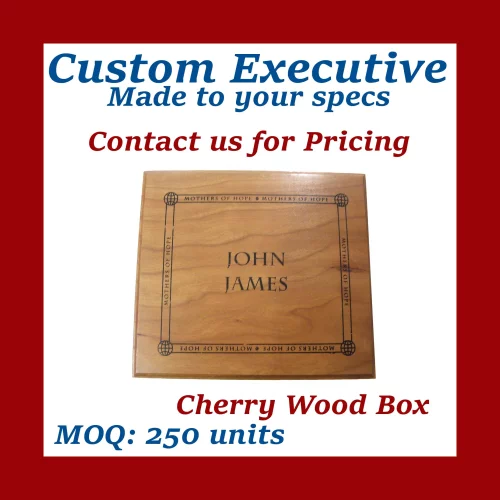Custom Cherry Wood Presentation Wooden Box / Wooden Case - Made to Order, low minimums
