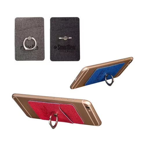 Poche de téléphone Leeman™ RFID avec support de téléphone à anneau métallique