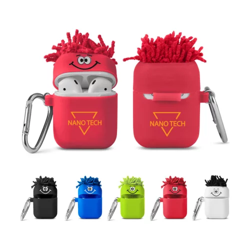 Étui pour écouteurs en silicone MopToppers® avec mousqueton