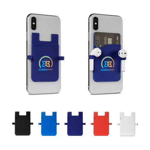 Poche de smartphone en silicone avec boucles pour écouteurs
