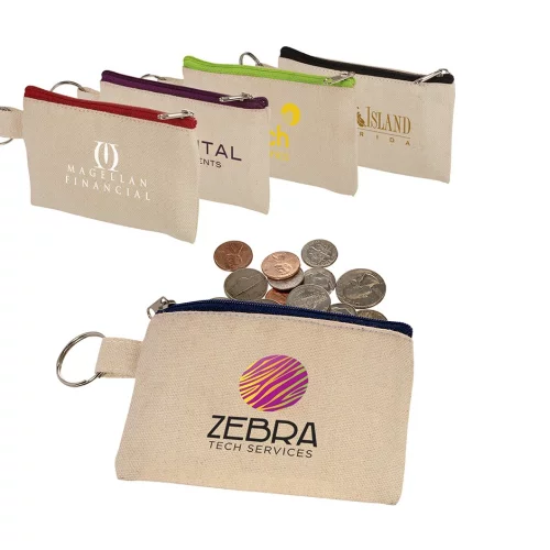 Porte-identité en coton et pochette à pièces