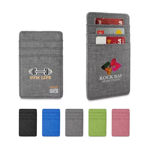 Portefeuille RFID chiné avec 6 poches pour cartes