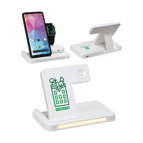 Station de charge Legion 3-en-1 avec lampe d'ambiance