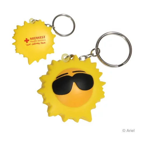 Porte-clés anti-stress en forme de soleil cool