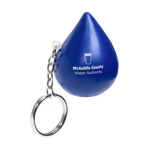 Porte-clés anti-stress en forme de goutte d'eau