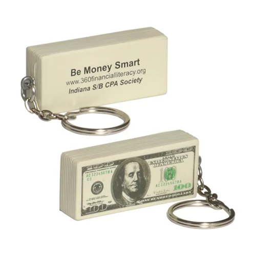 Porte-clés anti-stress billet de 100 $