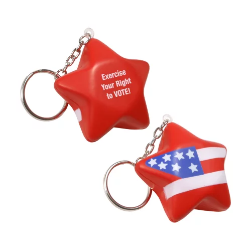 Porte-clés anti-stress étoile patriotique