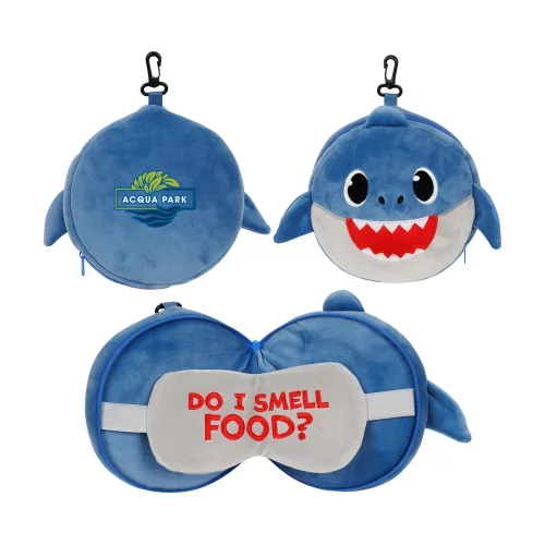Coussin 2-en-1 Comfort Pals™ Shark avec masque de sommeil