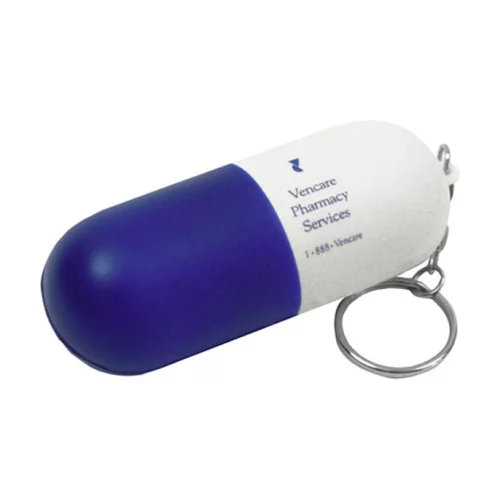 Porte-clés anti-stress en forme de capsule