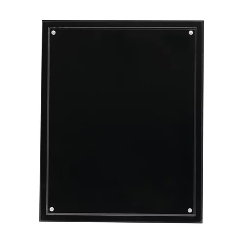 Porte-certificat/insertion magnétique de 12" Base en acrylique noir de 1/4" avec face transparente de 1/4" Non imprimé