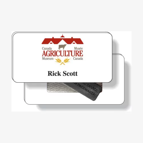 .050 Badges Magnétiques - Rectangle (1,5"x3"), Impression en Couleur Complète