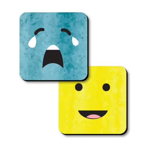 Aimant personnalisé double face 5 pouces carrés Impression couleur pleine Vinyle blanc avec revêtement supérieur