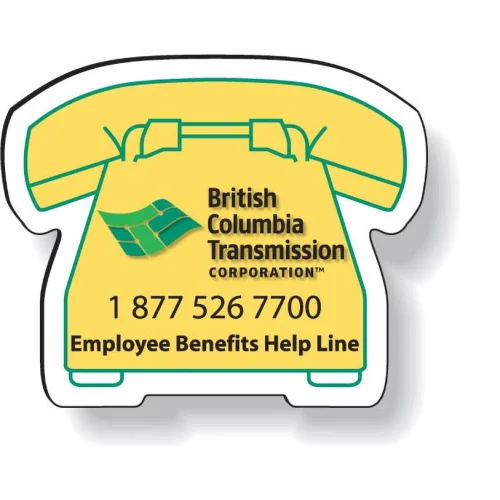 Aimant de téléphone en stock .020 (1,66"x1,94") Impression couleur complète Revêtement supérieur en vinyle blanc