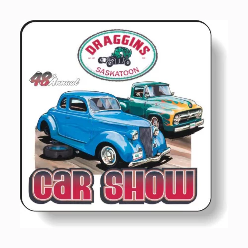 Aimant carré en stock (2"x2") coins arrondis Impression couleur pleine couche de finition en vinyle blanc