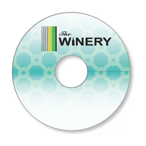 Wine Glass Tag .010 White PVC Plastic 2.7" circle Full colour & write-on wip